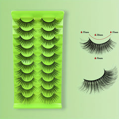 10 Pairs 3D Multilayer False Eyelashes Natural Cross Grafting Lashes