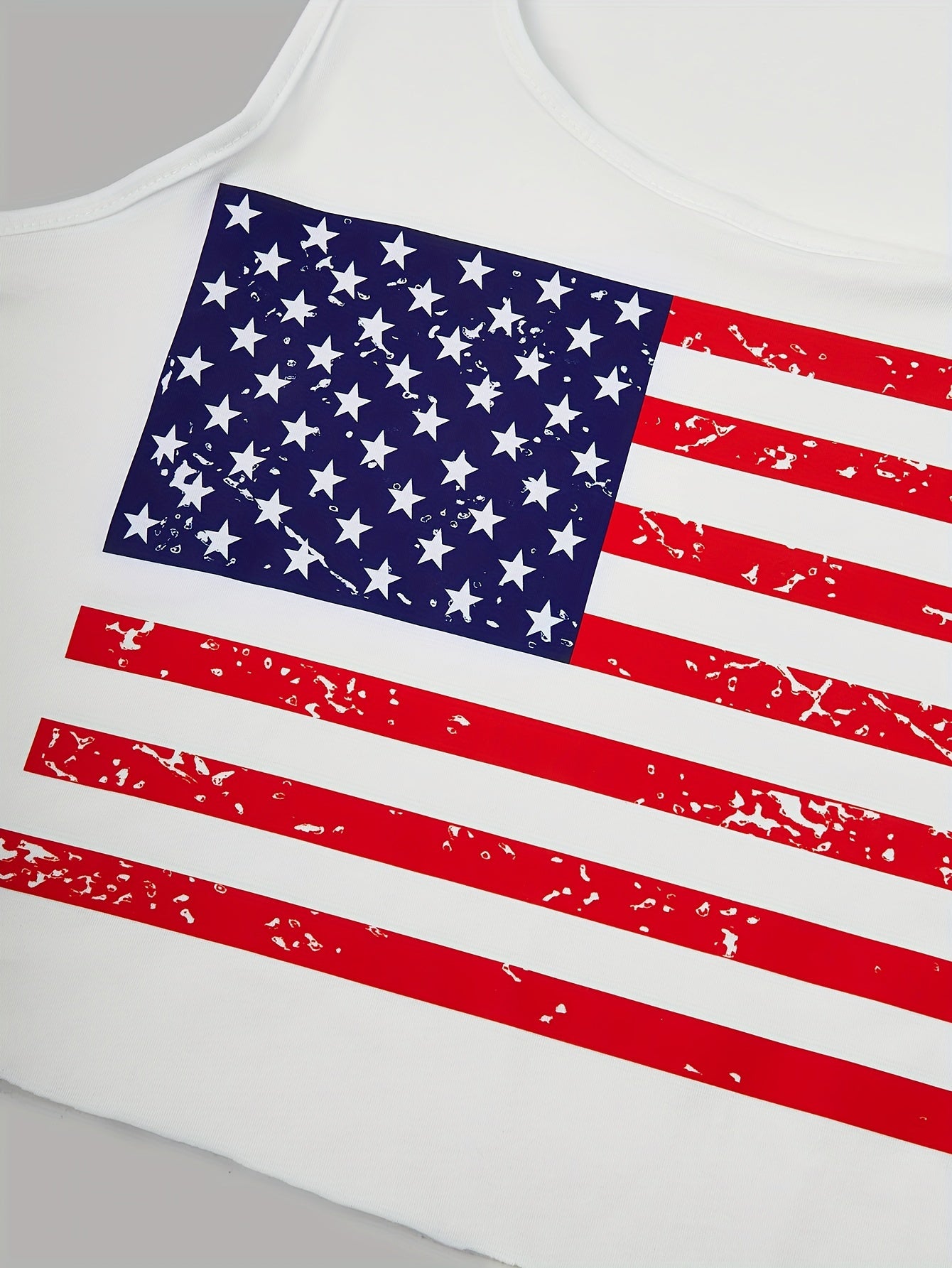 American Flags Tank Top Crew Neck Sleeveless Independence Summer Top