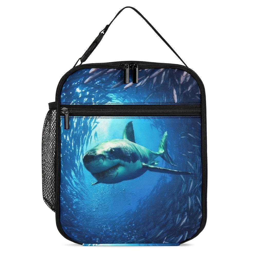 Football Ball Fire Lunch Bag Insulated Lunch Box Bag Waterproof Shark Lunch Tote