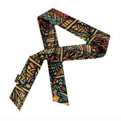 Boho Hair Satin Print Scarf Ladies Silk Scarf Women Bandana Long Double Layer