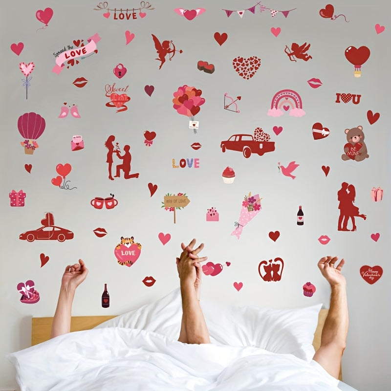 Creative Graffiti Silhouette Love Vitrine Paste PVC Window Adsorption Sticker