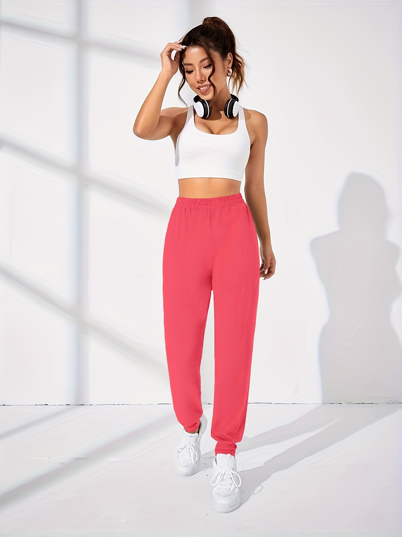 Elastic Waist Jogger Pants for Women