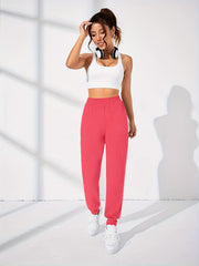 Elastic Waist Jogger Pants for Women