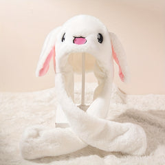 Rabbit Plush Hat Cartoon Ears Animal Hat Ear Warmer - Funny Rabbit Jumping