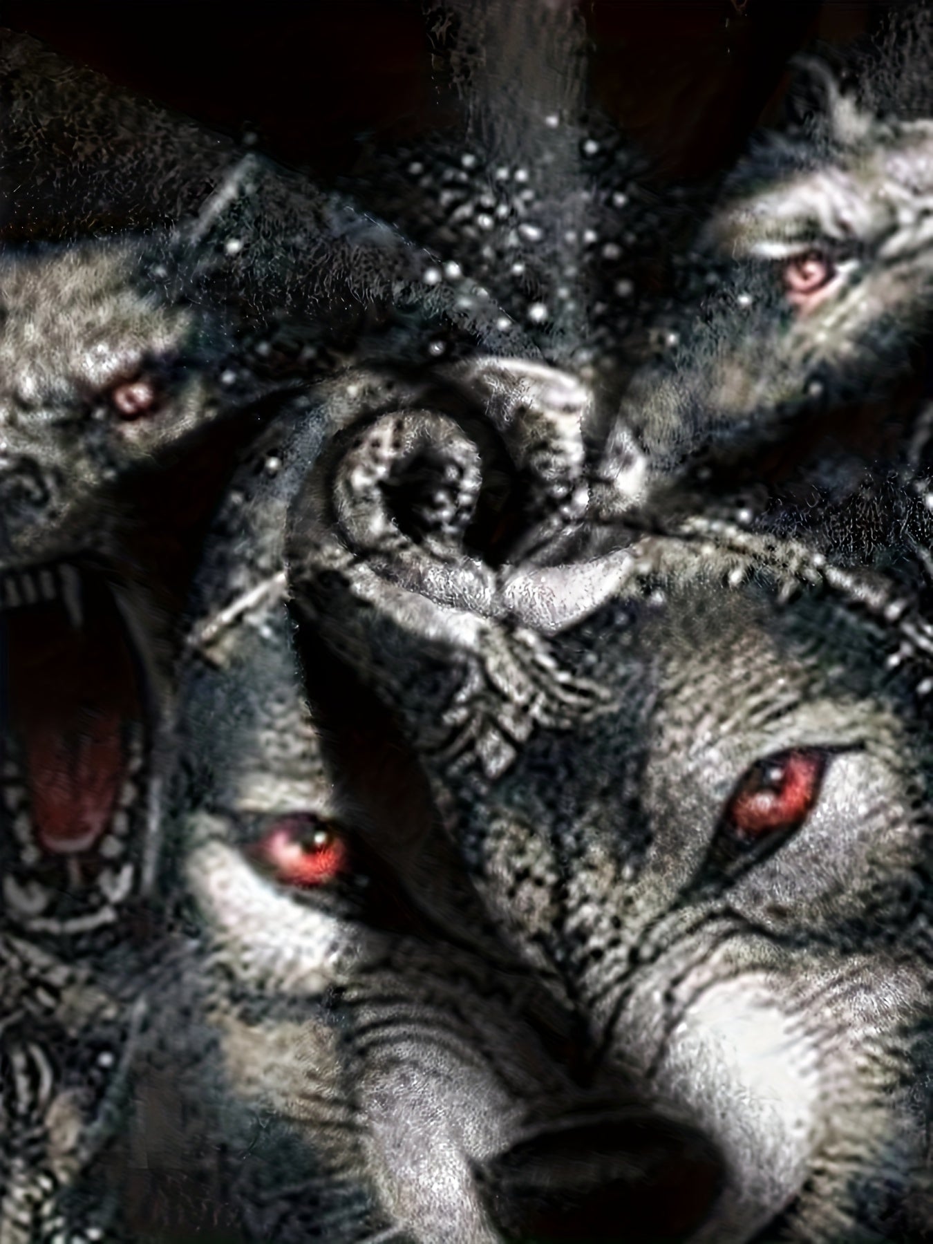 3D Wolf Graphic Hooded Sweatshirt Jogger Pants Set