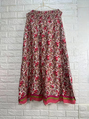 Boho Asymmetric Skirt Smocked Waist Bohemian Vacation Beach Casual Skirt