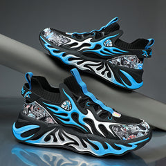 Men's Flame Basketball Shoes Comfy Non Slip Lace Up Sneakers
