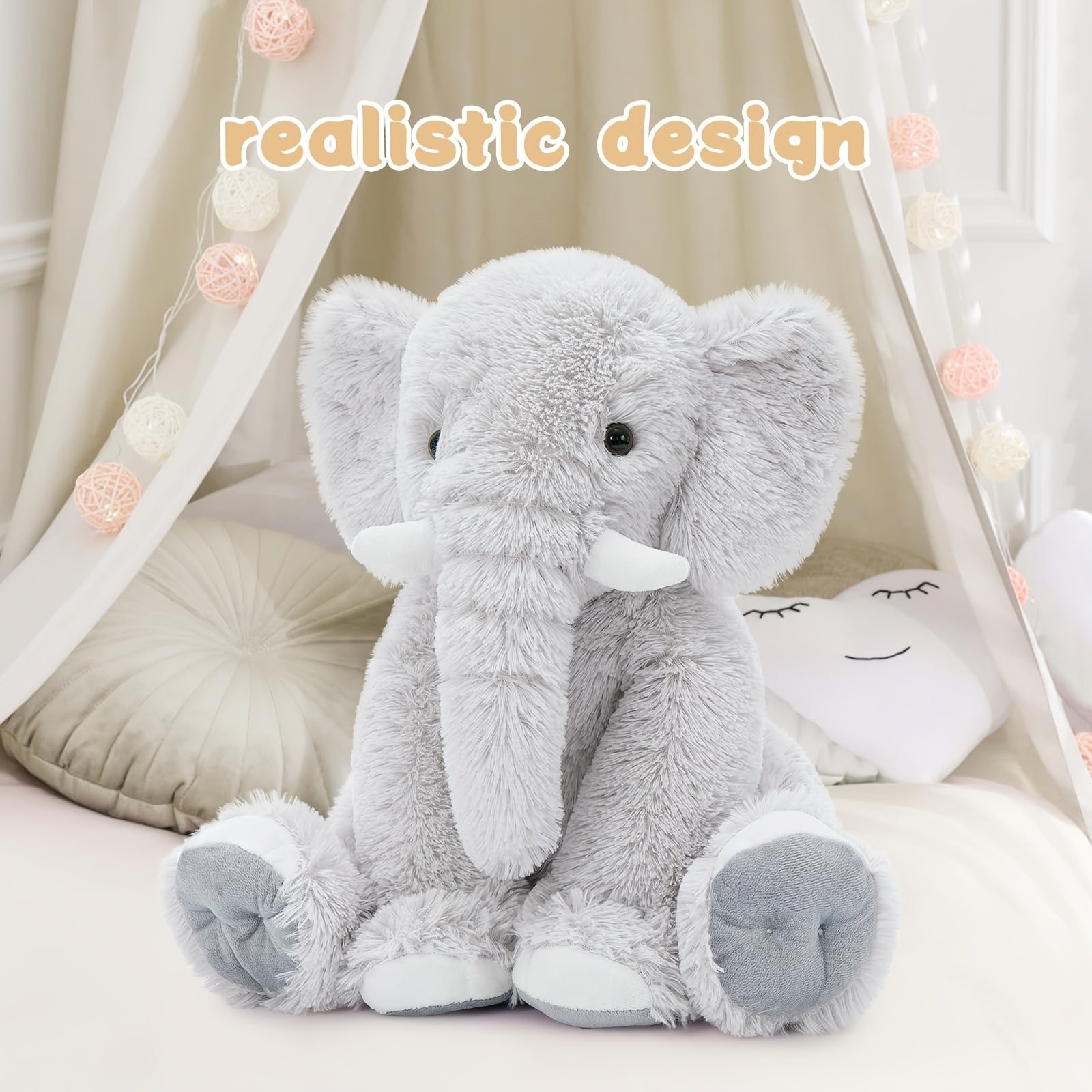 Realistic Elephant Plush Ultra Soft Stuffed Animal