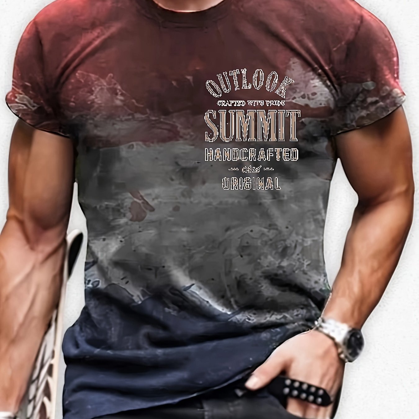 Men's Printed Sports T shirt Round Neck Tee Shirt For Summer