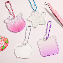 10pc Acrylic Grommet Gradient Keychain Decoration For Girls Women