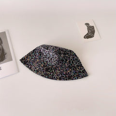 Hip Hop Letter Print Bucket Hat Unisex Lightweight Sunshade Fisherman Cap