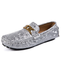 Women's PU Leather Loafer Shoes Metal Decor Slip On Boat Shoes