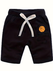 3pcs Boys Basketball Print Comfortable Shorts Quick-drying for Summer Outdoor