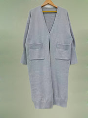 Long Sleeve Open Front Cardigan With Pockets