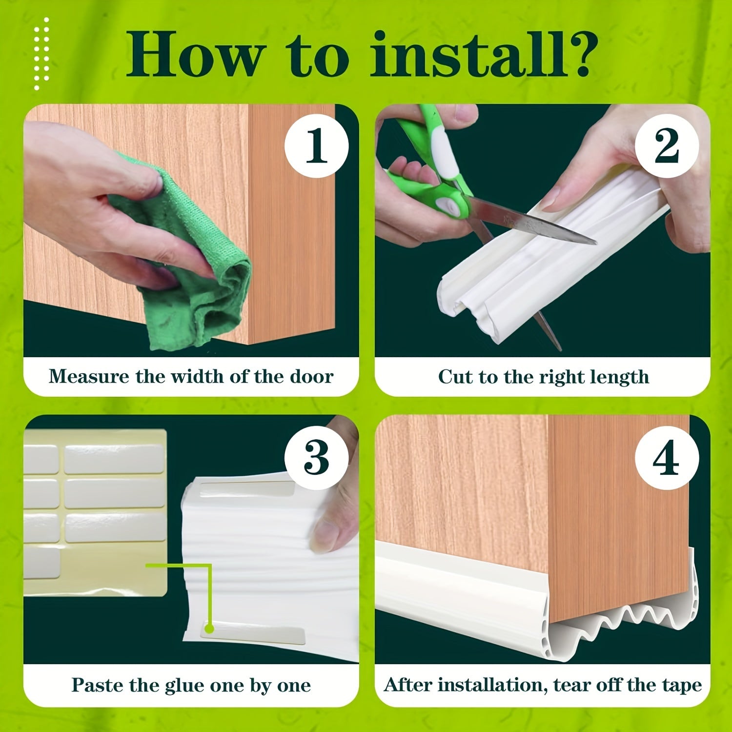 Adjustable PVC Under Door Draft Stopper Seal Weather Stripping Energy Saving