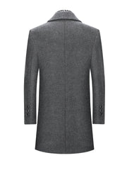 Men's Woolen Coat Long Windbreaker Jacket