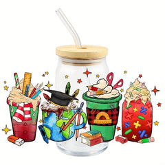 Christmas 3D UV DTF 16oz Cups Wrap Sticker DIY Label Transfer Stickers