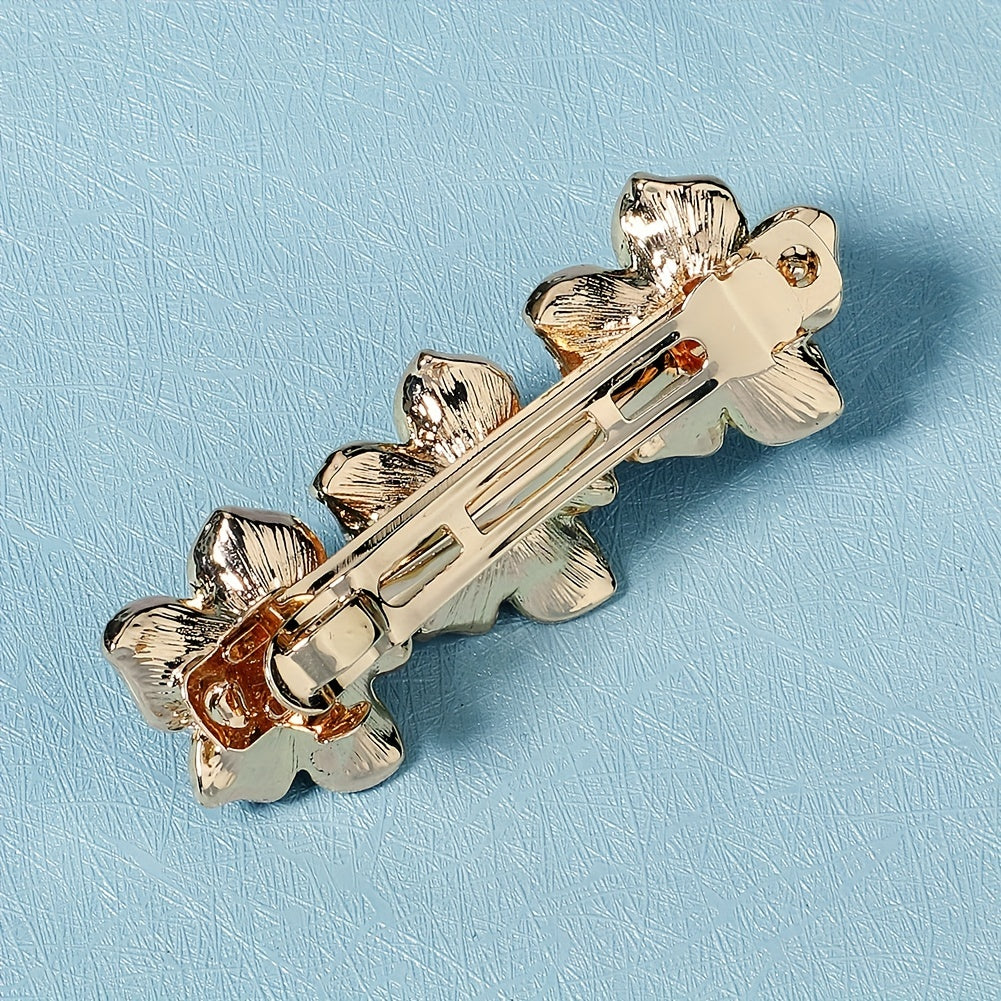 Enamel Flower French Barrette Hair Clip