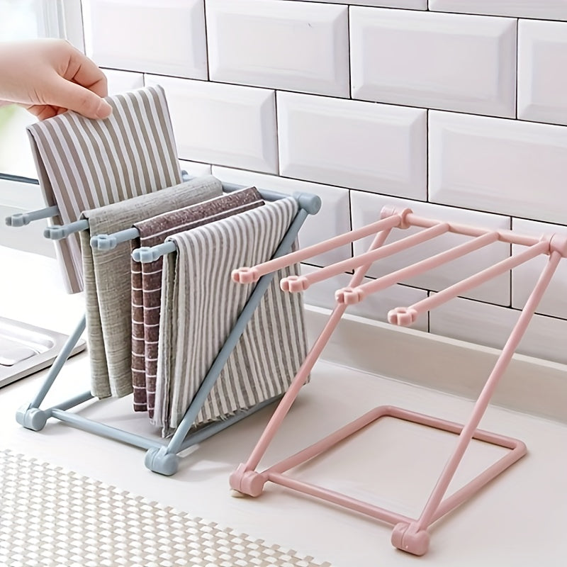Foldable Plastic Towel Rack Kitchen Shelf Storage Sink Rag Rack
