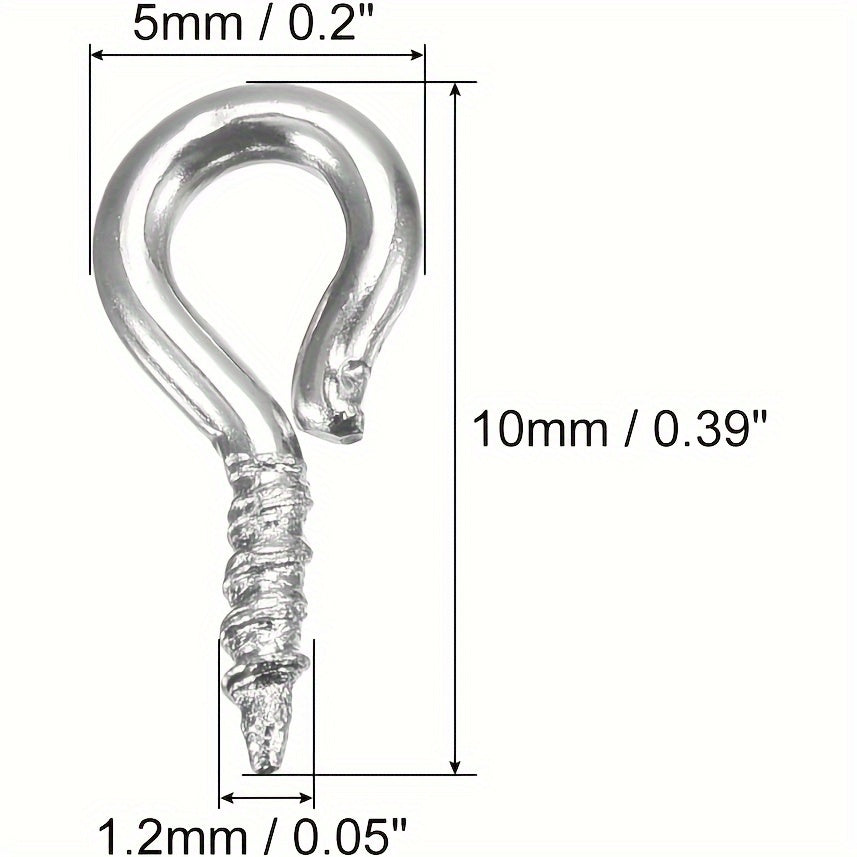 100Pcs Mini Eye Pins 5x10mm Self Tapping Screw Jewelry Making