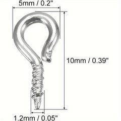 100Pcs Mini Eye Pins 5x10mm Self Tapping Screw Jewelry Making