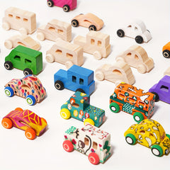 Wooden Car Truck DIY Graffiti Set - Creative Craft Kit