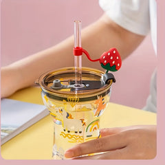 7pcs Christmas Straw Covers Reusable Splashproof Plugs