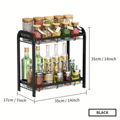 2 Tier Spice Rack Organizer for Cabinet and Countertop