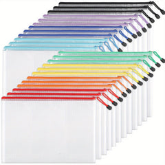 24PCS Zipper File Bags for Sorting & Storage Letter Size A4
