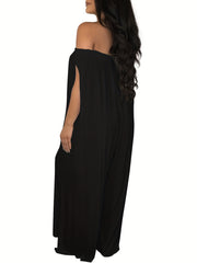 Off Shoulder Wide Leg Jumpsuit Backless Casual Jumpsuit