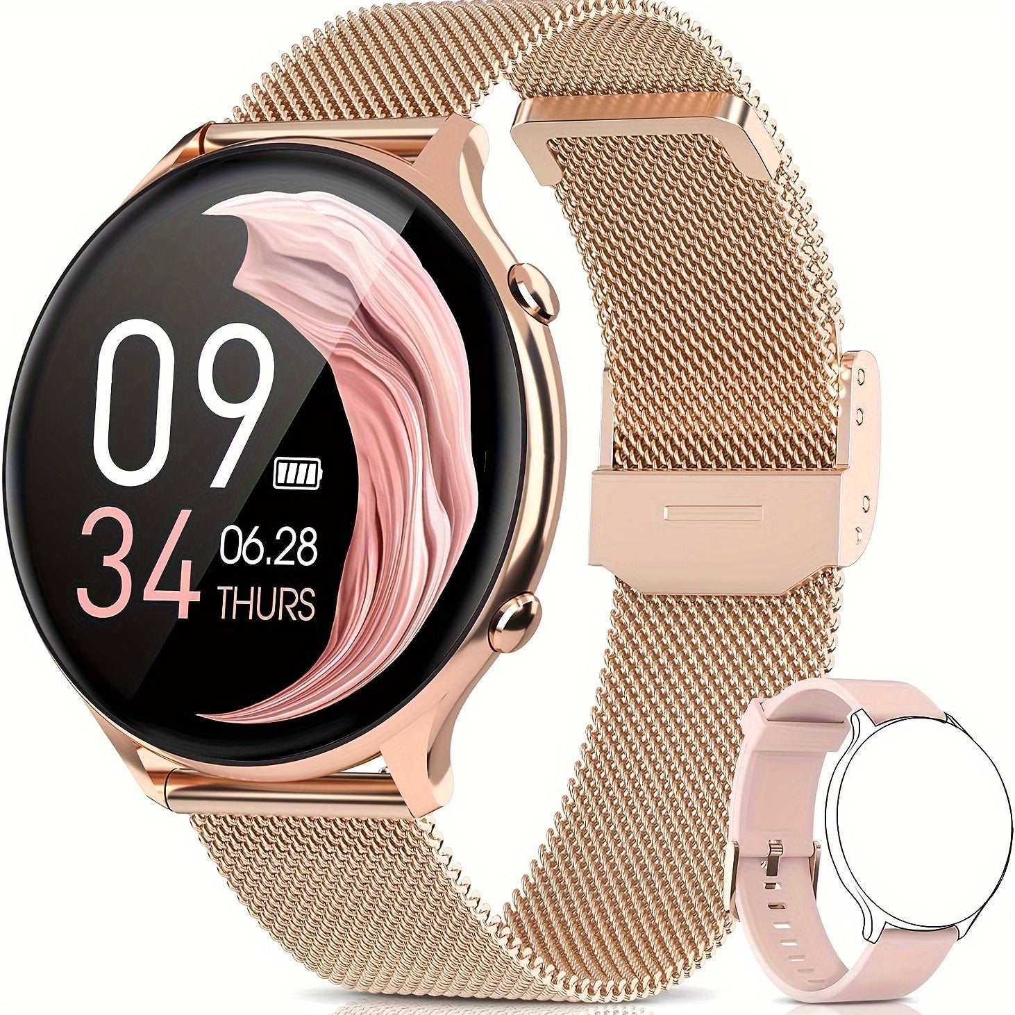 Wireless Calling Smartwatch with Menstrual Cycle Tracker