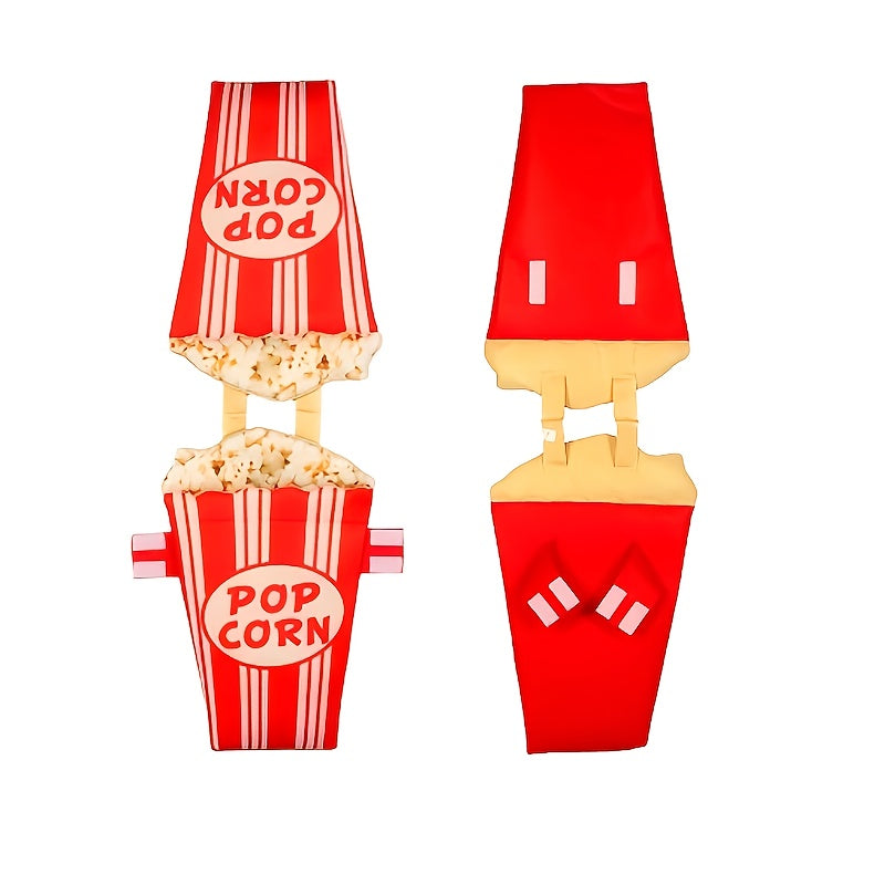 Adult Popcorn Costume Vest Red & Stripes with Bold POPCORN Print