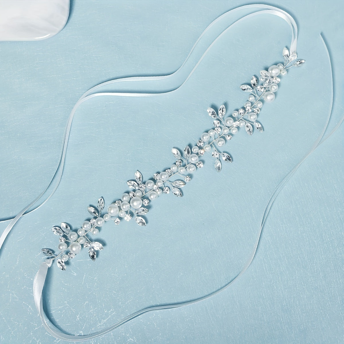 Rhinestone Bridal Headband Faux Pearl Wedding Hair Accessories