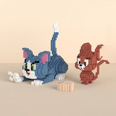 3pcs WB Cat and Mouse Building Blocks Set Enhances Focus Brick Room Decoration