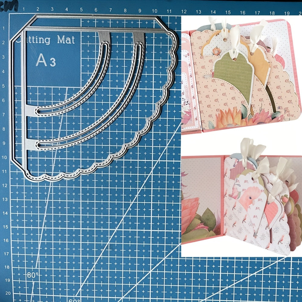 1pc Stitched Slot Corner Pocket Metal Cutting Dies for Card Making