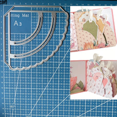 1pc Stitched Slot Corner Pocket Metal Cutting Dies for Card Making