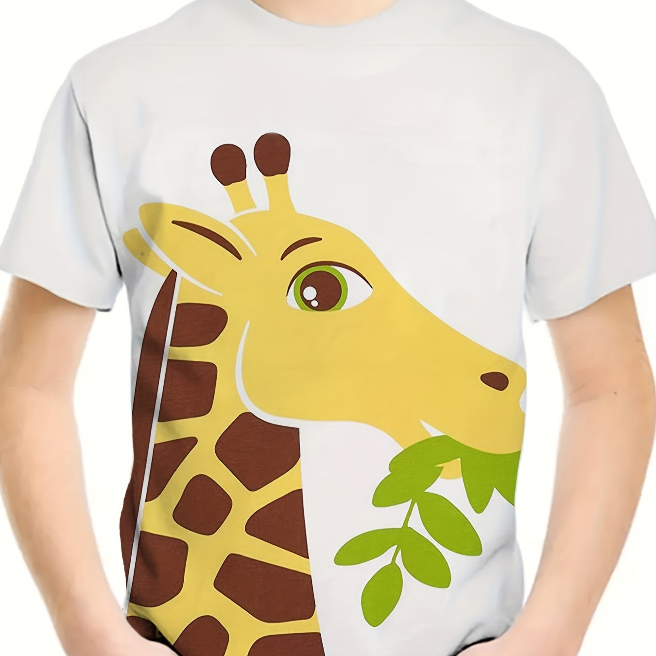 Breathable 3D Giraffe Print Short Sleeve T shirt Girls Spring Summer Gift