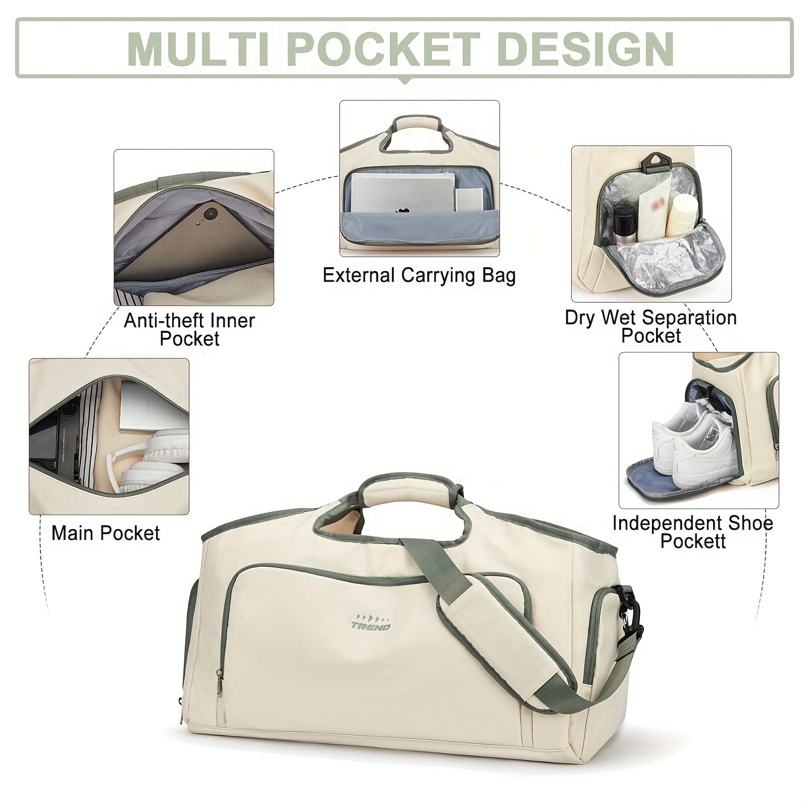 Women's Large Capacity Duffels Bag Outdoor Sports Fitness Swimming Bag