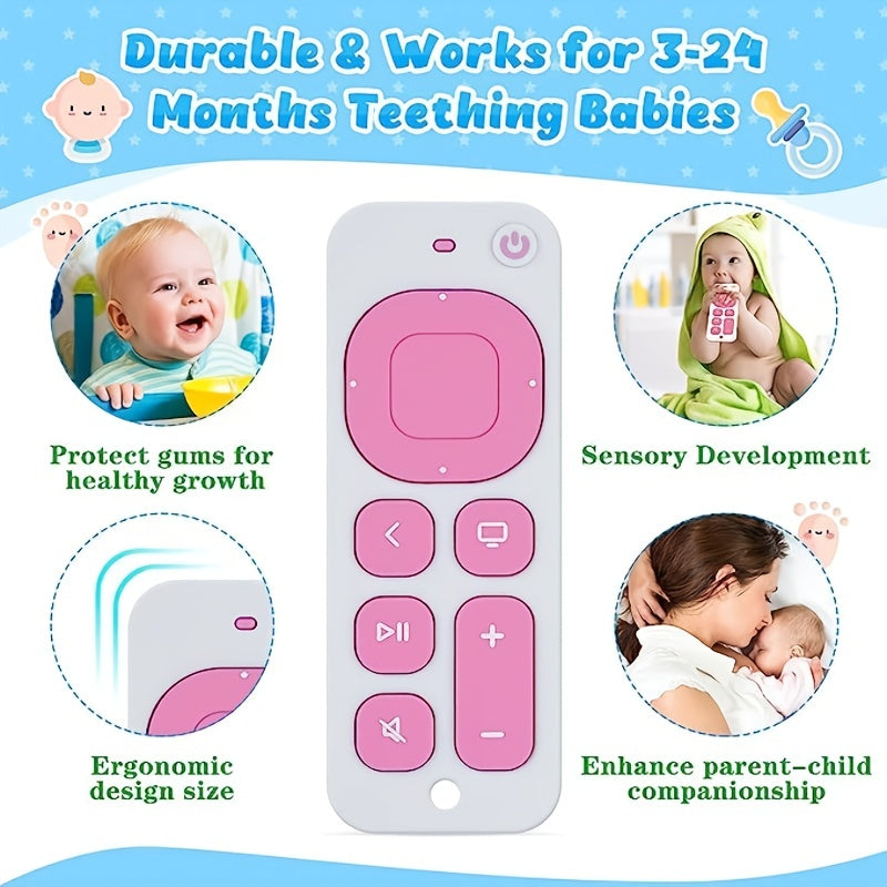 Silicone Baby Teething Toy Remote Control Shape Teether Green Pink