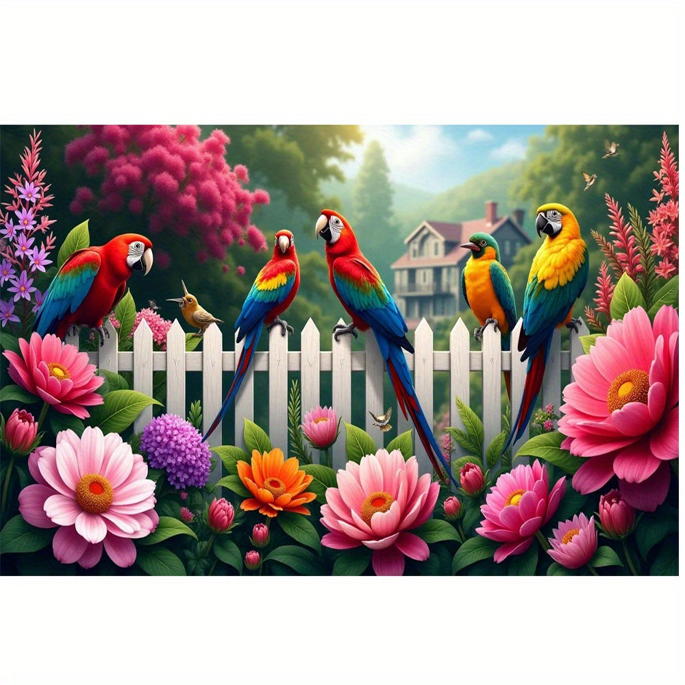 Floral & Parrot 5D Diamond Art Kit for Adults - Perfect Gift