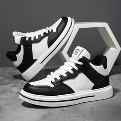 Men's Color Block Skate Shoes Non Slip Casual Lace Up Sneakers