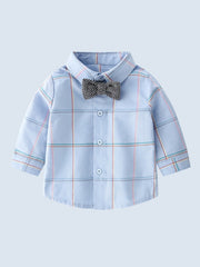 Baby Boys Gentleman Outfits Long Sleeve Bowtie Shirts Suspender Pants Set
