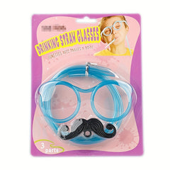 Family Game Props Glasses Beard Straw Crazy Funny Halloween Party Straw