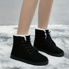 Women's Non slip Lace Up Short Snow Boots Winter Warm Shoes