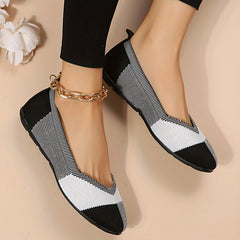 Women's Breathable Knit Flat Shoes Lightweight Slip On Shoes