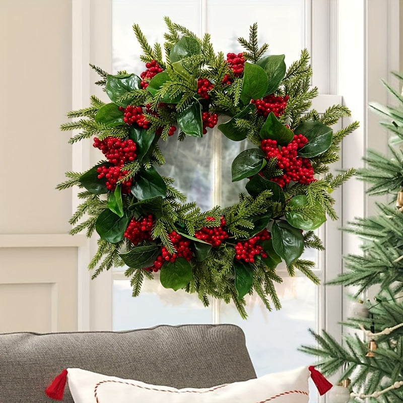 Christmas Red Fruit Wreath For Front Door Hanging - Home Decor