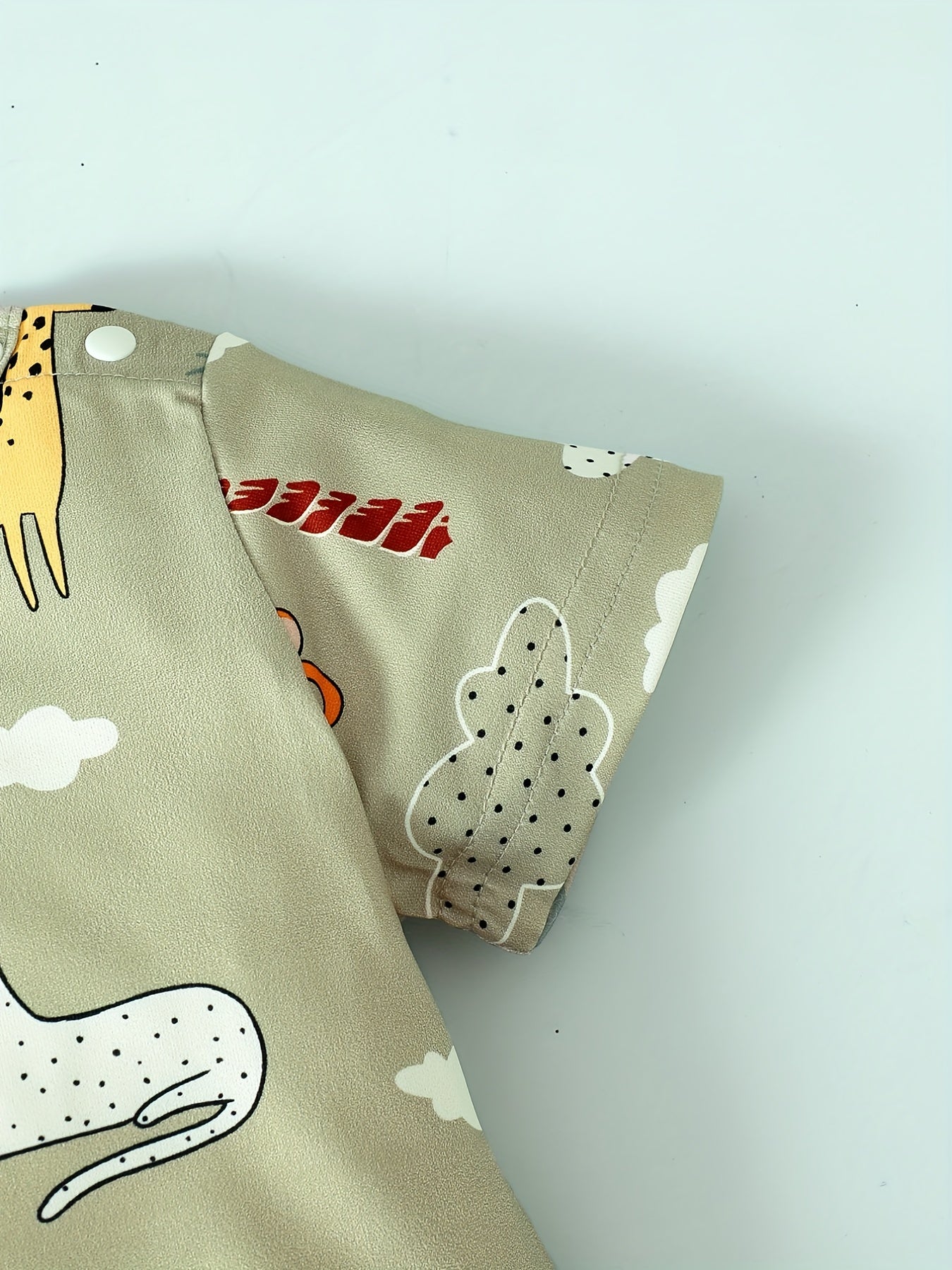 Cute Animal Print Baby Boys 2pc Romper & Hat Set