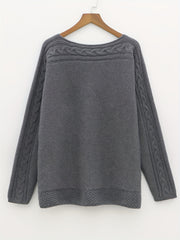 Solid Boat Neck Pullover Sweater Women's Clothing