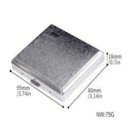 18 Pack Metal Cigarette Case Engraved Clip Anti Pressure Holder