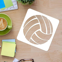 Reusable Sports Themed Stencil Template Orange Volleyball